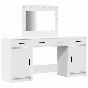 vidaXL Makiažo stalas 3 vnt. Balta 78,5 x 41 x 135 cm Apdirbta mediena