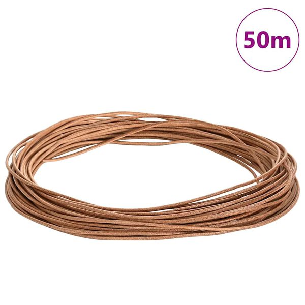 vidaXL Odinė gija Ruda &Oslash;1 mm x 50 m Oda