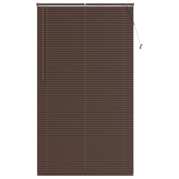vidaXL Venecijos žaliuzės Tamsiai ruda su ra&scaron;tu 213 x 120 cm PVC