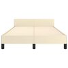vidaXL Lovos rėmas su galvūgaliu be čiužinio, kreminės, 120x200cm