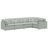 vidaXL Modulinė sofa su pagalvėlėmis, aksominė, &scaron;viesiai pilka
