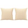 vidaXL Trivietė sofa su pagalvėmis, kreminė, 210cm, audinys