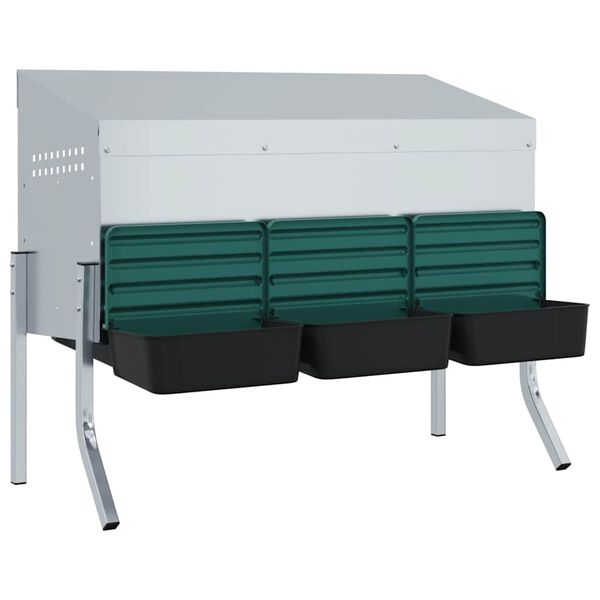 vidaXL Vi&scaron;čių lizdas, 3 skyriai su kojelėmis, cinkuotas plienas