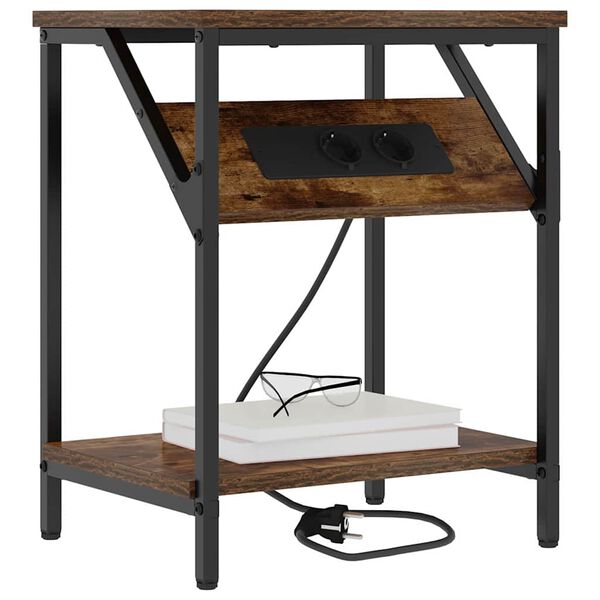 vidaXL &Scaron;alia lovos spintelė 2 pcs Rūkyta ąžuolas 38 x 30 x 48 cm