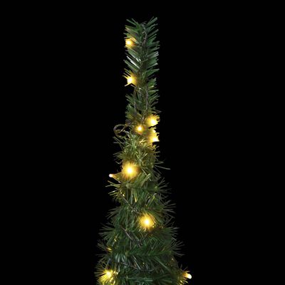 vidaXL Išskleidžiama apšviesta dirbtinė Kalėdų eglutė, žalia, 150cm