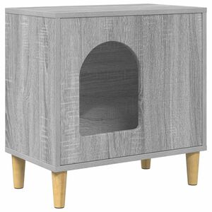 vidaXL Katės namelis Pilkas Sonoma 51 x 30 x 52 cm Apdirbta mediena