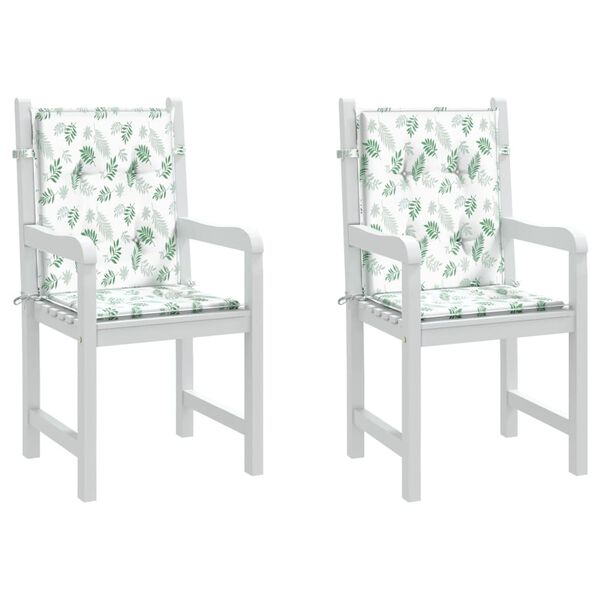 vidaXL Kėdės pagalvėlės, 2vnt., audinys, su lapais