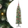 vidaXL Dirbtinis lieknas Kalėdų medis su 150 LED Žalia ir balta 120 cm