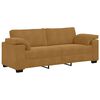 vidaXL Trivietė sofa, ruda, 220x77x82 cm, aksominė
