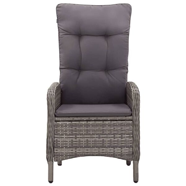 vidaXL Sodo valgomojo baldų komplektas, 5 dalių, pilkos spalvos