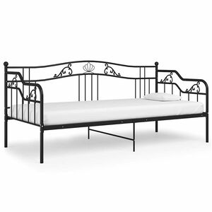 vidaXL Sofos-lovos rėmas, juodos spalvos, 90x200cm, metalas