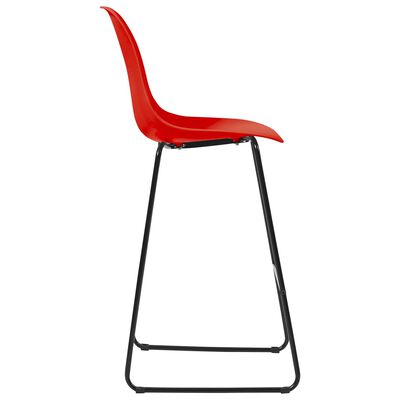 vidaXL Baro baldų komplektas, 5 dalių, raudonos spalvos, plastikas