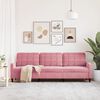 vidaXL Trivietė sofa, rožinės spalvos, 210cm, audinys