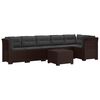 vidaXL 6-vietė Sodo Sofa Su Pagalvėlėmis Rataniniu I&scaron;vaizdu PP Ruda