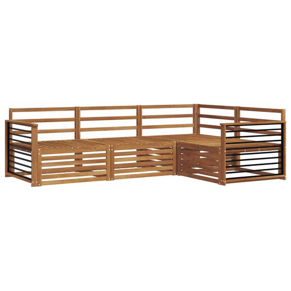 vidaXL Lauko sofos komplektas 4 pcs Natūrali Kietos akacijos mediena