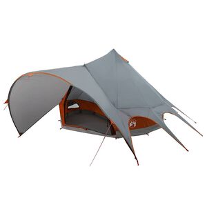 vidaXL Teepee palapinė 5 žmonėms Pilka ir oranžinė 415 x 415 x 247 cm