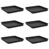 vidaXL Kvadratinis gėlių padėklas 6 pcs Juoda 21 x 21 x 2 cm Plastmasė
