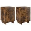 vidaXL &Scaron;alia lovos spintelė 2 pcs Dūminio ąžuolo 33,5 x 34,5 x 50 cm