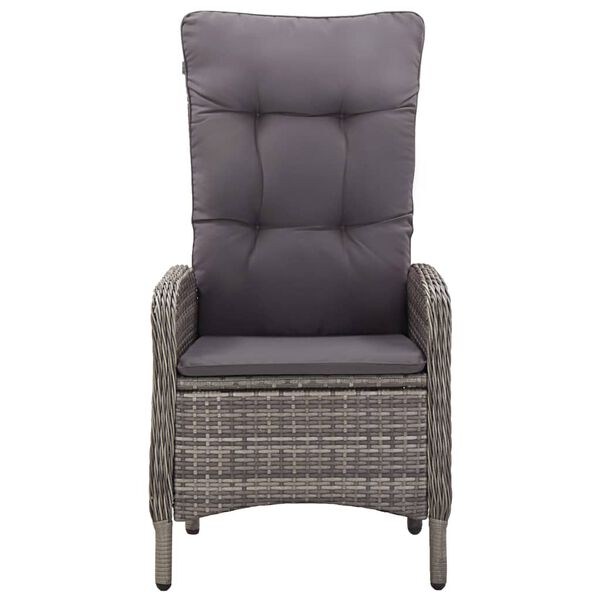 vidaXL Sodo bistro baldų komplektas, 3 dalių, pilkas, poliratanas