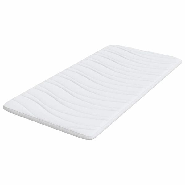 vidaXL Čiužinio papildymas Balta 100 x 200 x 3,5 cm Megztas audinys