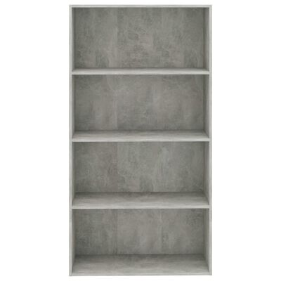 vidaXL Spintelė knygoms, 4 lentynos, betono pilka, 80x30x151,5cm, MDP