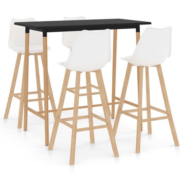 vidaXL Baro baldų komplektas, 5 dalių, baltas (287251+2x287258)