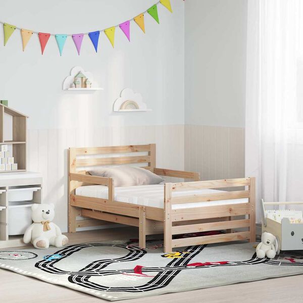 vidaXL Lovos rėmas su čiužiniu Ruda 80 x 200 cm Kietos pu&scaron;ies mediena