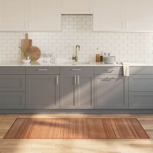 vidaXL Kilimas, natūralios spalvos, 80x200cm, bambukas, stačiakampis