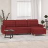 vidaXL Trivietė sofa su pakoja, raudonojo vyno spalvos, 210cm, audinys