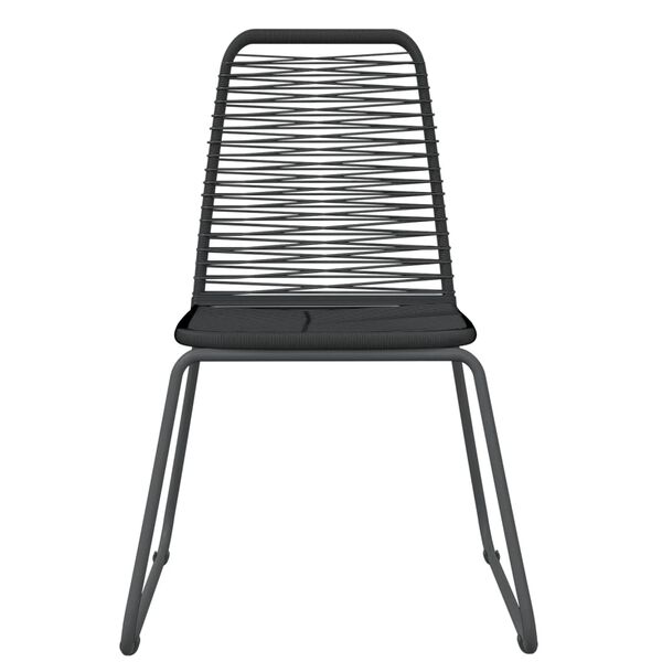 vidaXL Sodo valgomojo baldų komplektas, 5 dalių, juodos spalvos