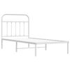 vidaXL Metalinis lovos rėmas su galvūgaliu, baltos spalvos, 90x200cm