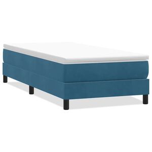 vidaXL Box Spring Lova be čiužinio Tamsiai mėlyna 90x210 cm aksomas
