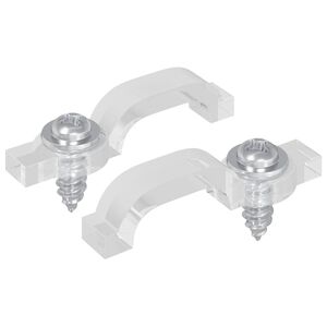 vidaXL LED Juostos Klipai 23,8 mm 2 vnt. Skaidrus Plastikas ir Geležis