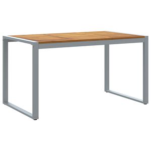 vidaXL Sodo stalas Pilka 140 x 80 x 75 cm Kietos akacijos mediena