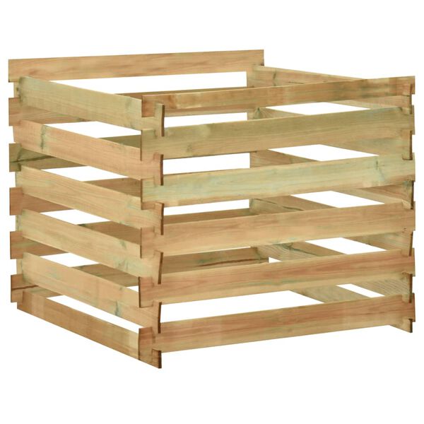 vidaXL Komposto dėžė, 100x100x80cm, impregnuota pušis, lentjuostės
