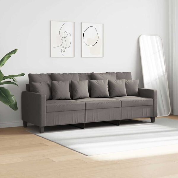 vidaXL Trivietė sofa, taupe spalvos, 180cm, audinys