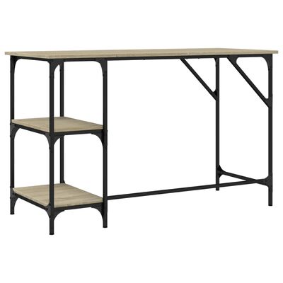 vidaXL Rašomasis stalas, ąžuolo, 120x50x75cm, metalas/apdirbta mediena