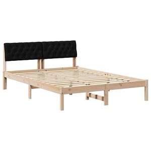 vidaXL Lovos rėmas Ruda ir juoda 135 x 190 cm Pu&scaron;ies masyvas