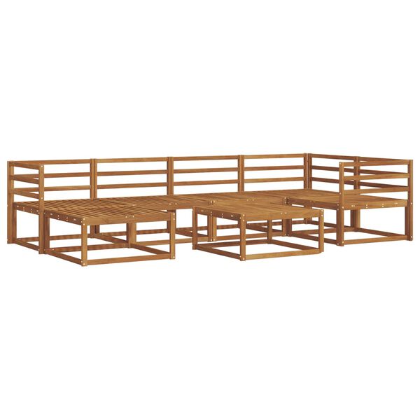 vidaXL Lauko sofos komplektas 7 pcs Natūrali Kietos akacijos mediena