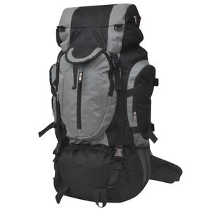 vidaXL Turistinė kuprinė, XXL, 75 l, juoda/pilka