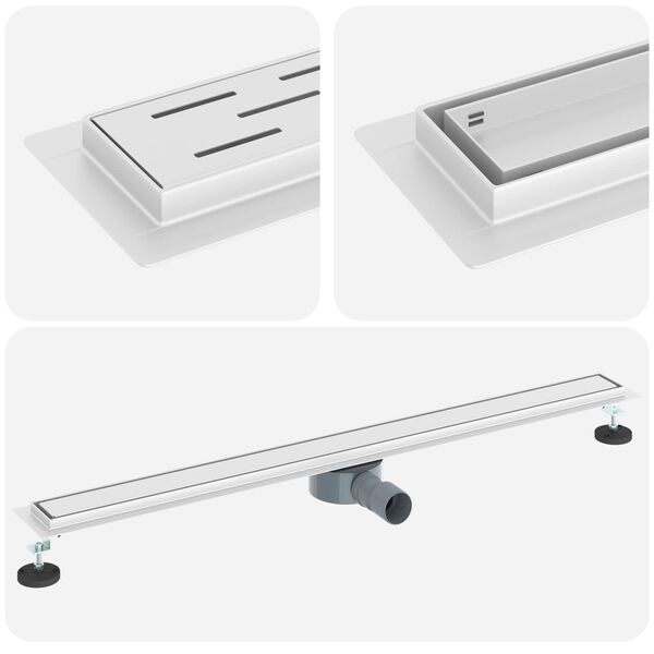 vidaXL Du&scaron;o nuotekų 2-in-1 su 360&deg; sifonu Sidabro 100 cm