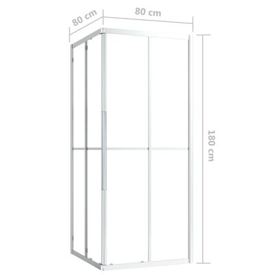 vidaXL Dušo kabina, 80x80x180cm, vieno sluoksnio apsauginis stiklas