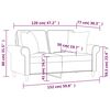 vidaXL Dvivietė sofa su pagalvėmis, ruda, 120cm, audinys