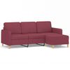 vidaXL Trivietė sofa su pakoja, raudonojo vyno spalvos, 180cm, audinys