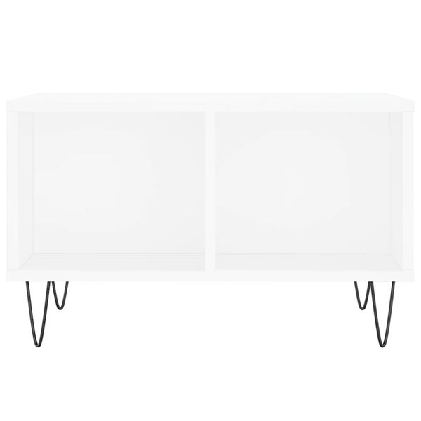 vidaXL Kavos staliukas, baltos spalvos, 60x50x36,5cm, apdirbta mediena