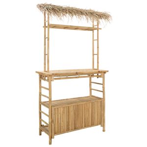 vidaXL Lauko baro stalas Natūrali 110 x 50 x 209 cm Bambukas