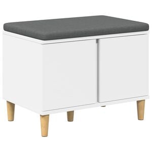 vidaXL Koridoriaus suolas su pagalve su durimis Baltas 60 x 38 x 46 cm
