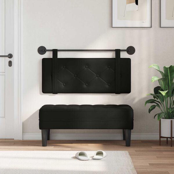 vidaXL Kabantysis galvūgalis Juodas 100 cm Dirbtinė oda