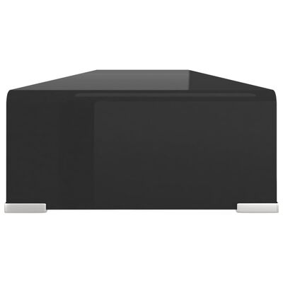 vidaXL TV stovas/monitoriaus pakyla, juodas stiklas, 120x30x13 cm