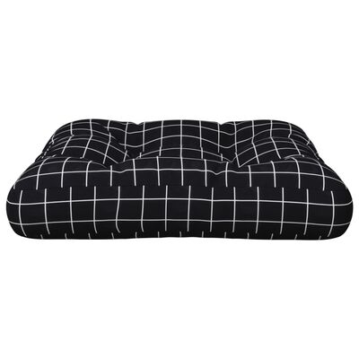 vidaXL Paletės pagalvėlė, 50x50x12cm, audinys, su juodais langeliais